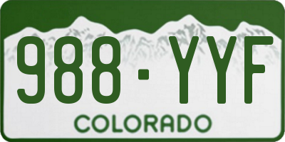 CO license plate 988YYF