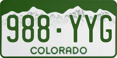 CO license plate 988YYG