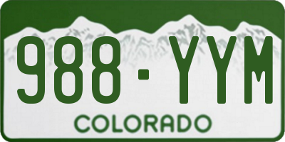 CO license plate 988YYM