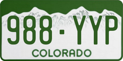 CO license plate 988YYP