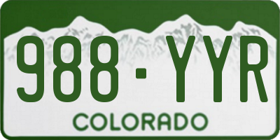 CO license plate 988YYR