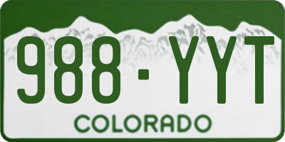 CO license plate 988YYT