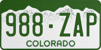 CO license plate 988ZAP
