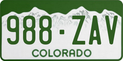 CO license plate 988ZAV