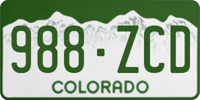 CO license plate 988ZCD