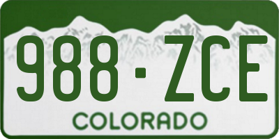 CO license plate 988ZCE
