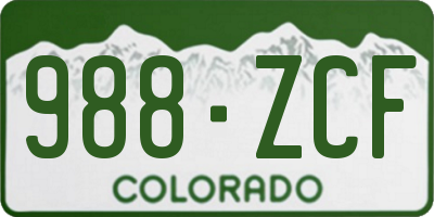 CO license plate 988ZCF