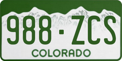 CO license plate 988ZCS