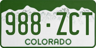 CO license plate 988ZCT