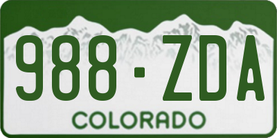 CO license plate 988ZDA