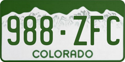CO license plate 988ZFC