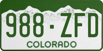 CO license plate 988ZFD