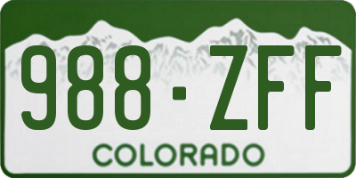 CO license plate 988ZFF
