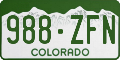 CO license plate 988ZFN