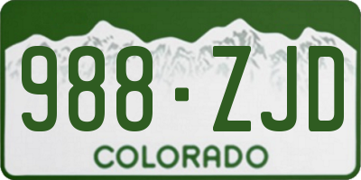 CO license plate 988ZJD