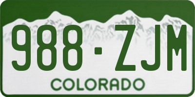 CO license plate 988ZJM