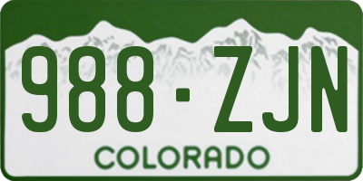 CO license plate 988ZJN