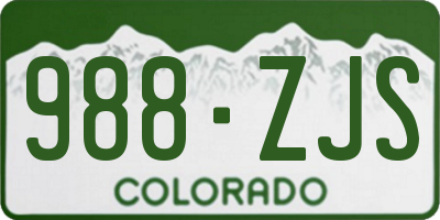 CO license plate 988ZJS