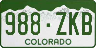 CO license plate 988ZKB