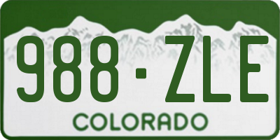 CO license plate 988ZLE