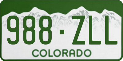 CO license plate 988ZLL