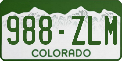 CO license plate 988ZLM