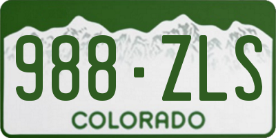 CO license plate 988ZLS