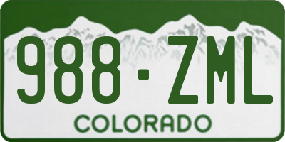 CO license plate 988ZML