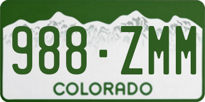 CO license plate 988ZMM