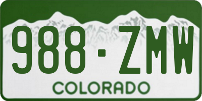 CO license plate 988ZMW