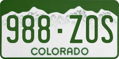 CO license plate 988ZOS