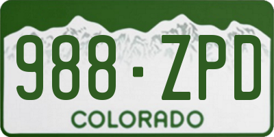 CO license plate 988ZPD
