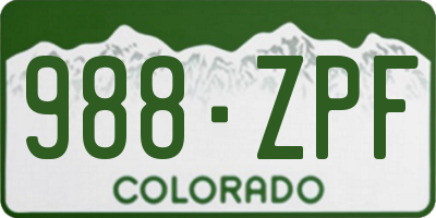 CO license plate 988ZPF