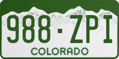 CO license plate 988ZPI