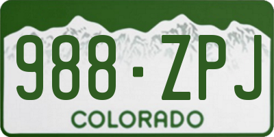 CO license plate 988ZPJ