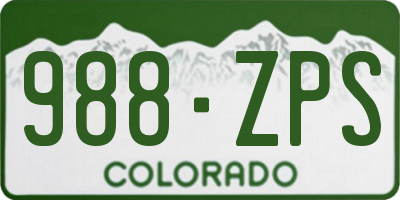 CO license plate 988ZPS