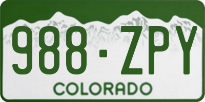 CO license plate 988ZPY