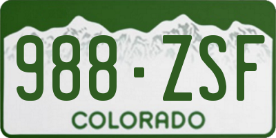 CO license plate 988ZSF