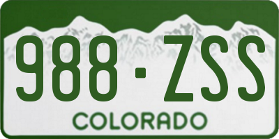 CO license plate 988ZSS