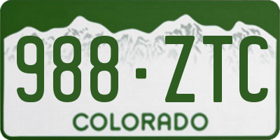 CO license plate 988ZTC