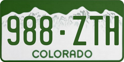 CO license plate 988ZTH