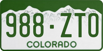 CO license plate 988ZTO
