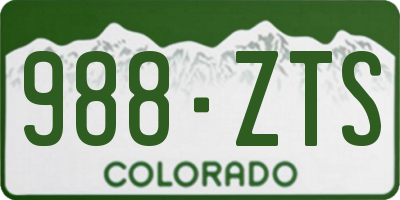 CO license plate 988ZTS
