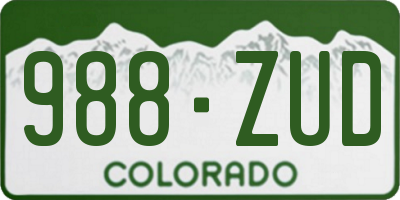 CO license plate 988ZUD