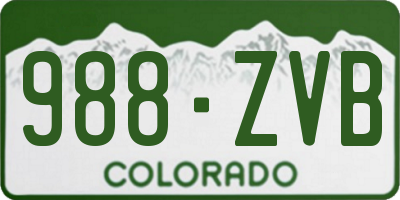 CO license plate 988ZVB