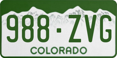 CO license plate 988ZVG