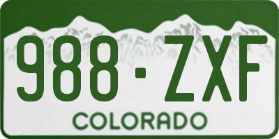 CO license plate 988ZXF