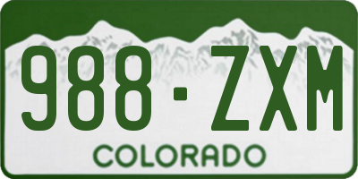 CO license plate 988ZXM