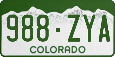 CO license plate 988ZYA