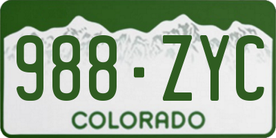 CO license plate 988ZYC
